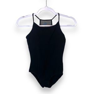 Justice Active Black Sleeveless Leotard with Mesh Back Size 14